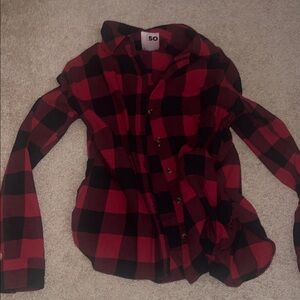SO Women’s Red Plaid Shirt